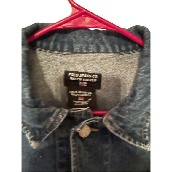 Polo Jeans Co. Ralph Lauren Womens Blue Button Front Cotton Denim Jacket Medium - Picture 4 of 16